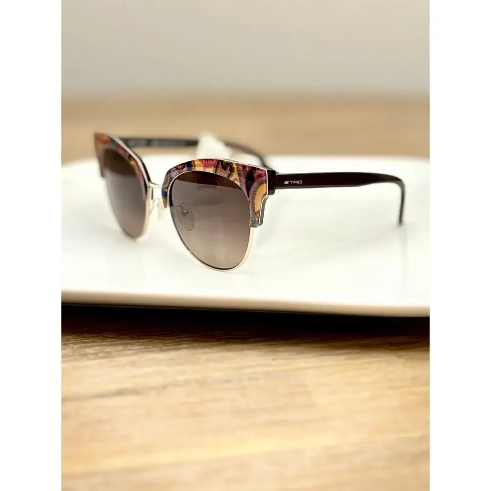 ETRO ET108S 800 Women’s Cat Eye Sunglasses Brown/Orange Paisley 54-18-140 IItaly